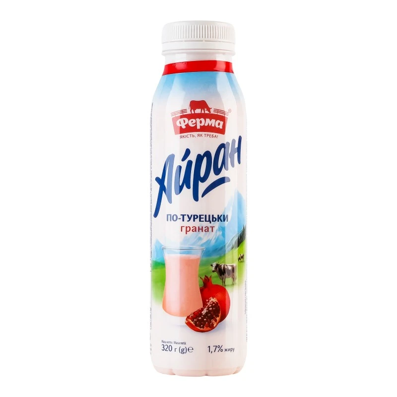 Айран 1.7% по-турецьки з гранатом Ферма, 320 г