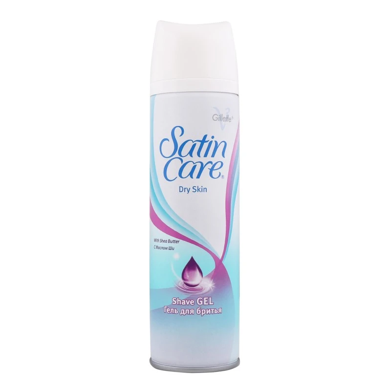 Гель для гоління з маслом ши Dry Skin Satin Care Gillette, 200 мл