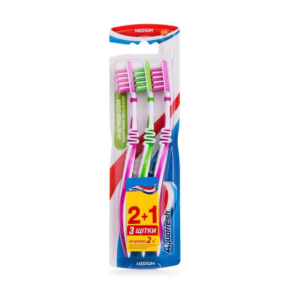 Зубна щітка In-between Clean Aquafresh, 3 шт
