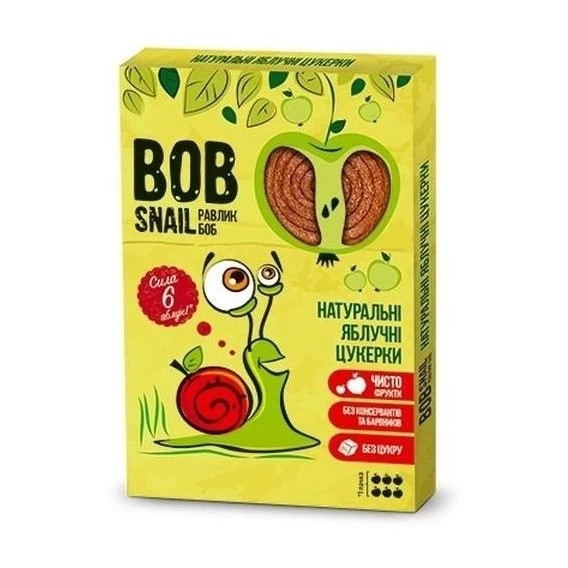 Цукерки фруктові Apple Rolls Bob Snail, 60 г