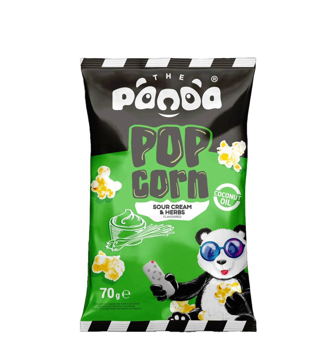 Попкорн Сметана із зеленню The Panda, 70 г