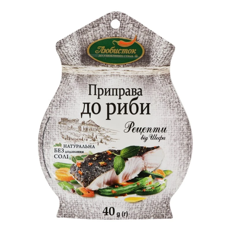 Приправа до риби Рецепти від шефа Любисток, 40 г