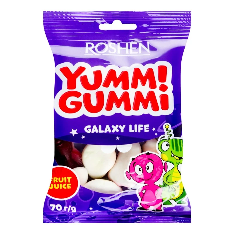 Цукерки желейні Galaxy Life Yummi Gummi Roshen, 70 г
