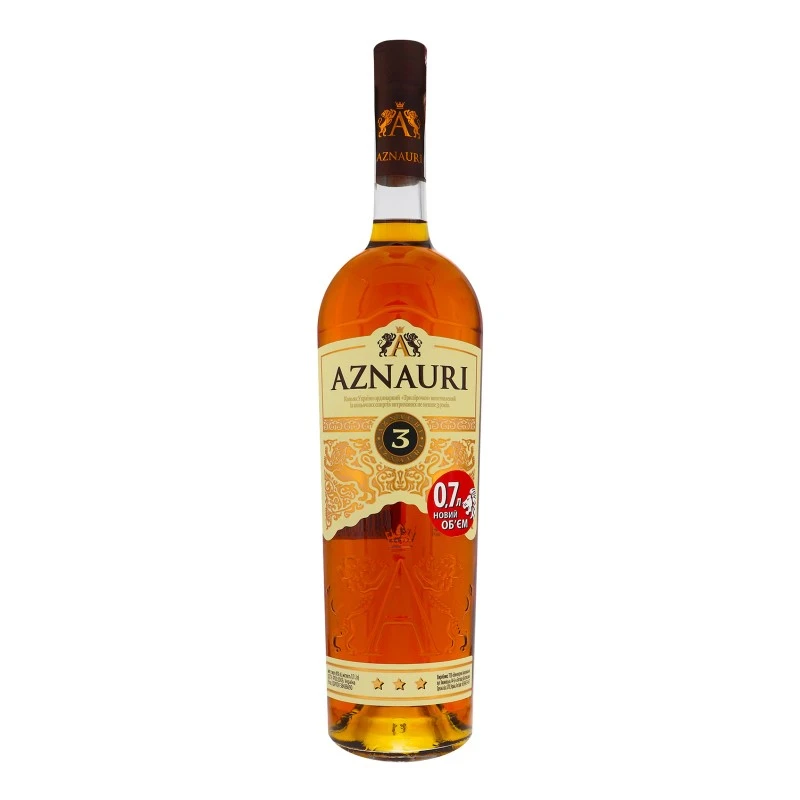 Коньяк 3 зірки Aznauri, 0.7 л