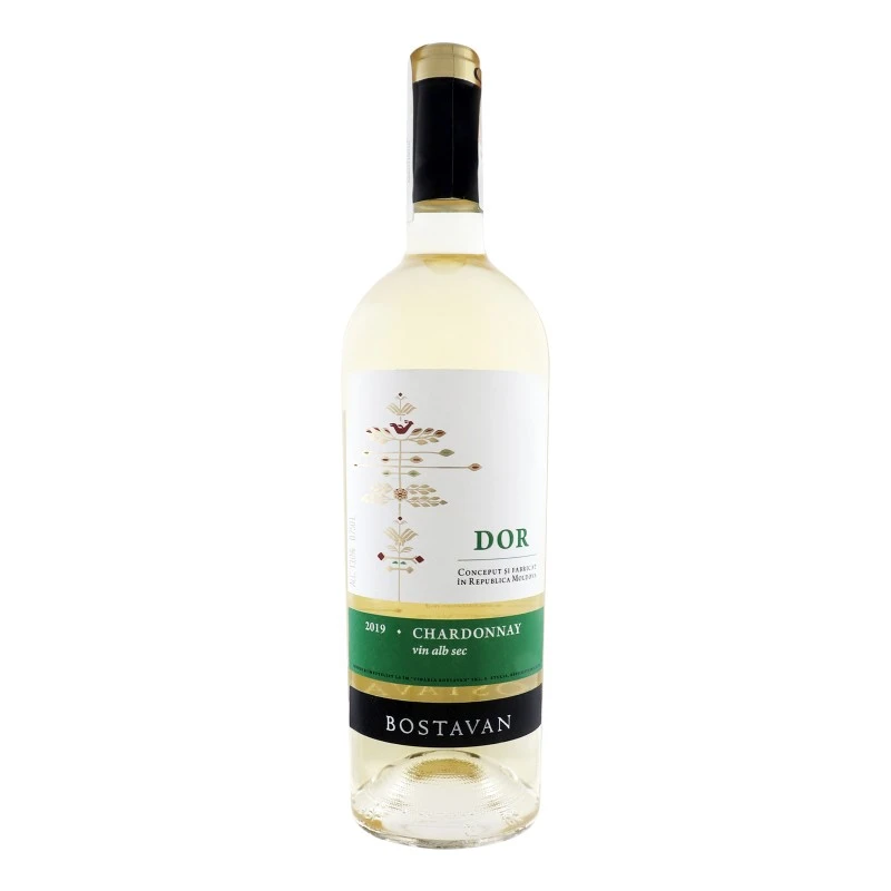 Вино біле сухе Chardonnay Bostavan, 0.75л