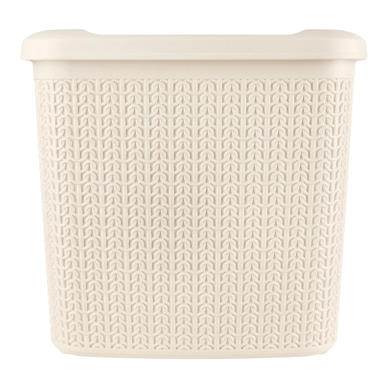 Корзина прямокутна з кришкою крем 10 л Knit Ucsan Plastik, 1 шт