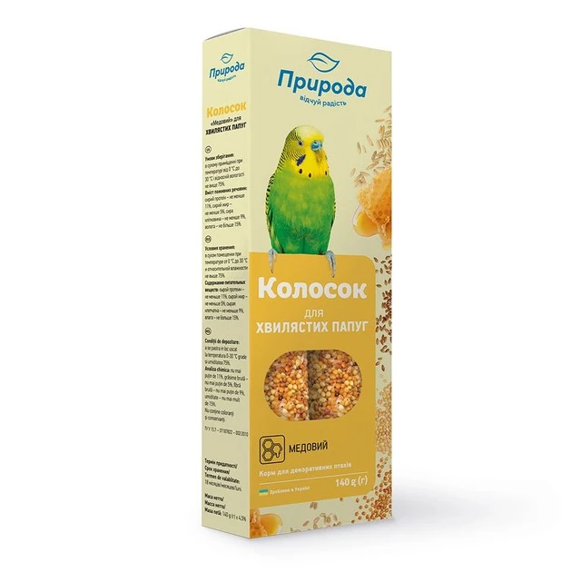 Корм для хвилястих папуг медовий Колосок Природа, 140 г