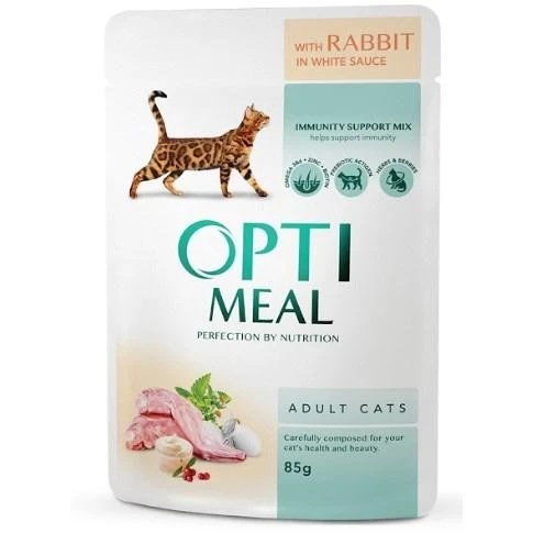 Корм для котів із кроликом у білому соусі Optimeal, 85 г