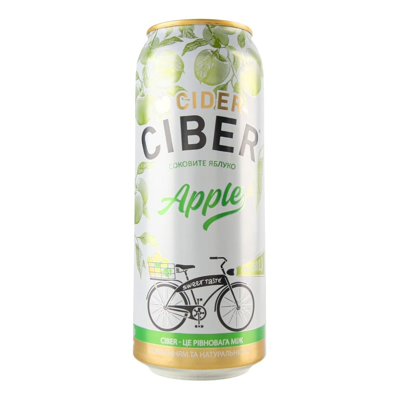 Сидр солодкий газований Apple ж/б Ciber, 0.5 л