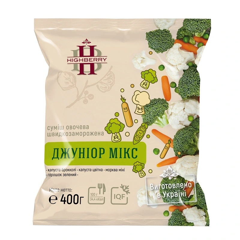 Суміш овочева швидкозаморожена Джуніор мікс Highberry м/у 400г