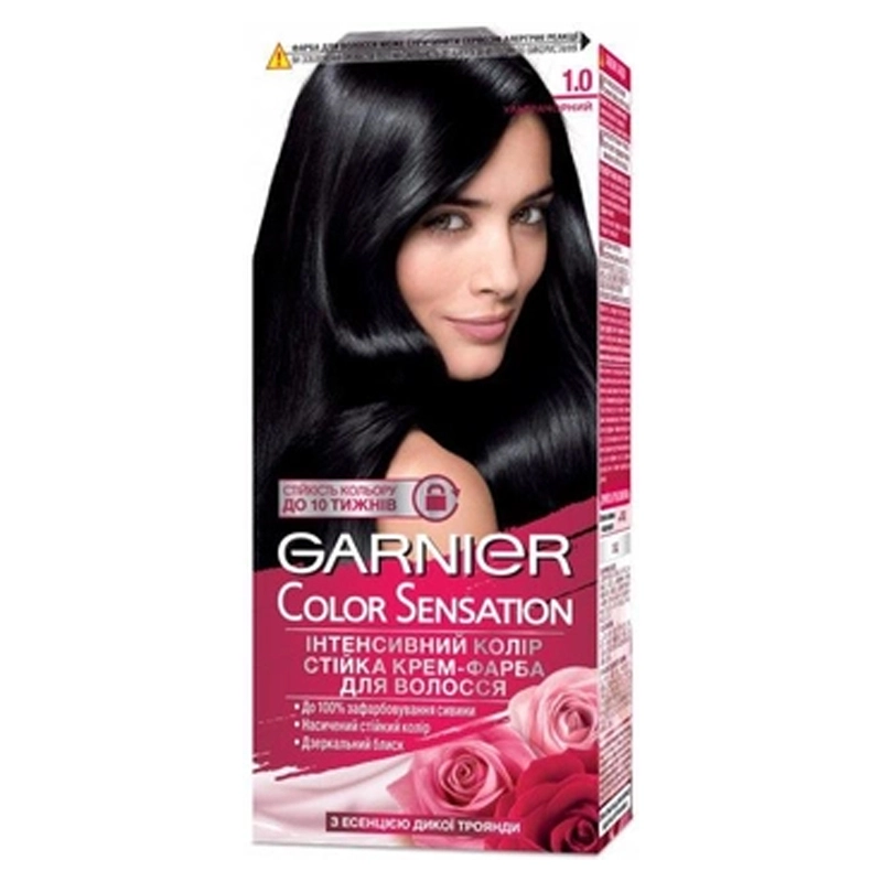 Фарба для волосся відтінок 1.0 Ультрачорний Garnier, 110 мл