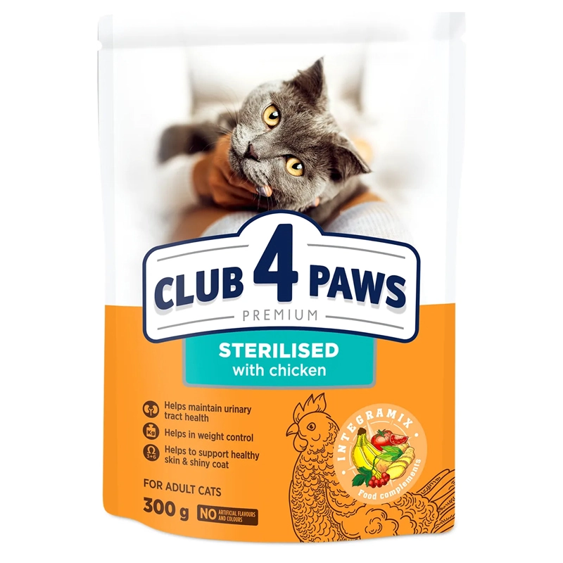 Корм сухий для котів стерилізованих Sterilised Premium Club 4 Paws, 300 г