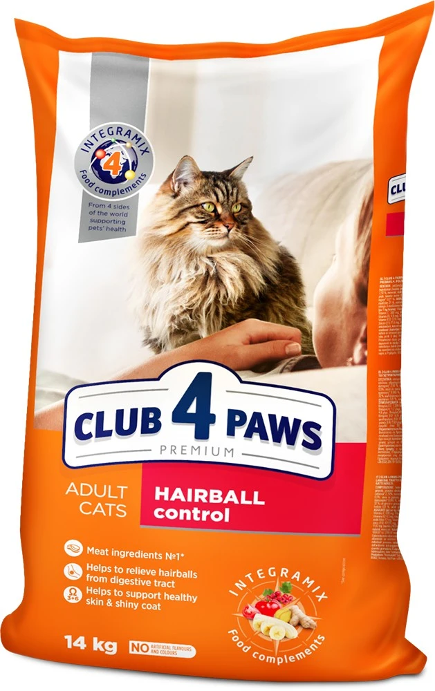 Корм сухий для котів з ефектом виведення вовни Premium Club 4 Paws