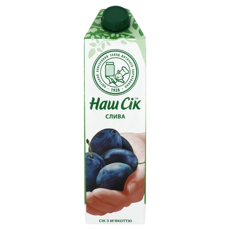 Сік Слива з м&#039;якоттю Наш Сік, 0.95 л