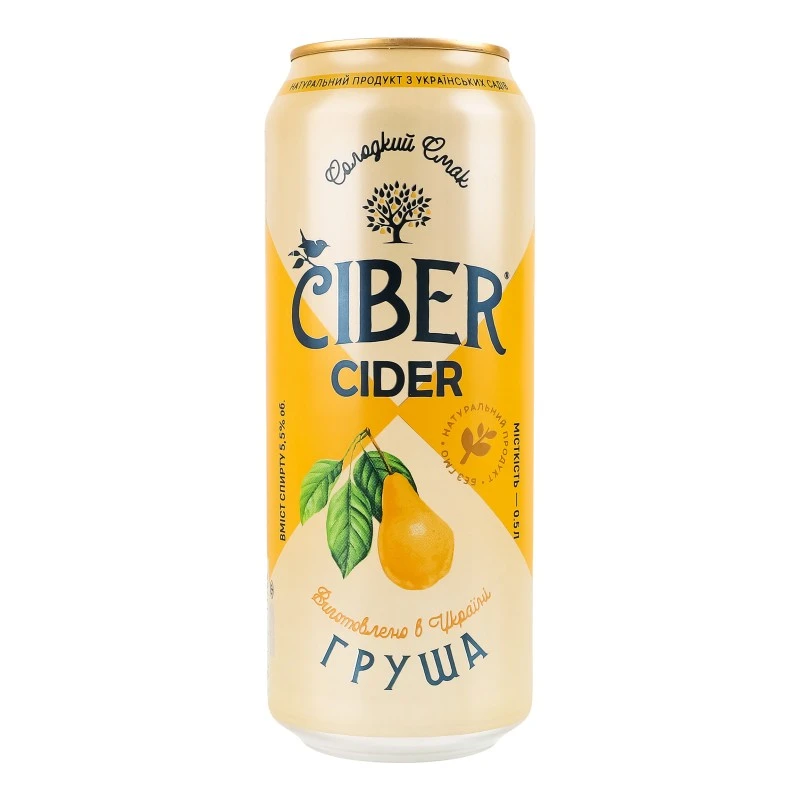 Сидр солодкий газований Груша Ciber, 0.8 л
