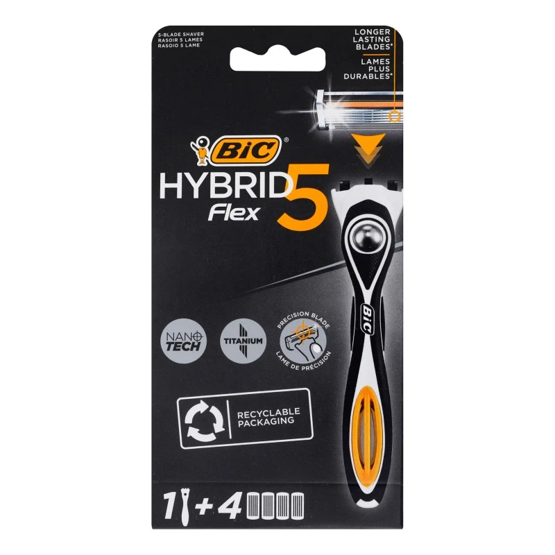 Бритвена система 5-лезова Hybrid 5 Flex Bic, 1шт