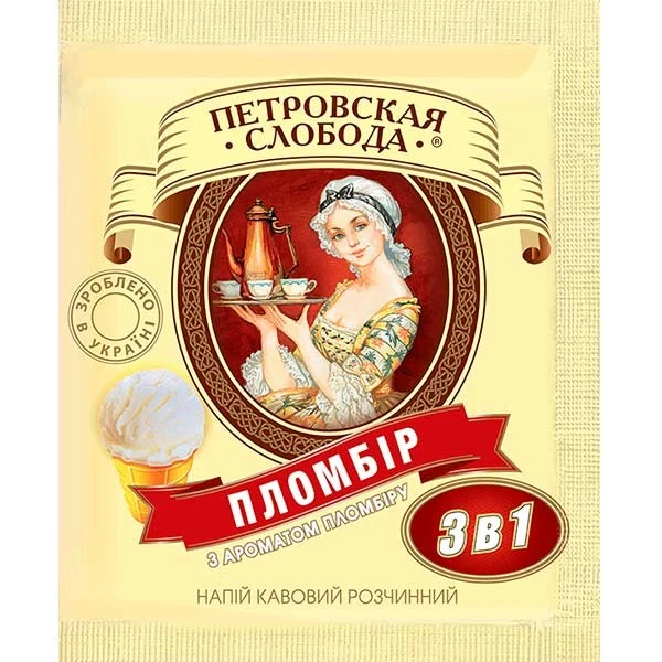 Кавовий напій розчинний 3в1 Пломбір Петрівська Слобода, 18 г