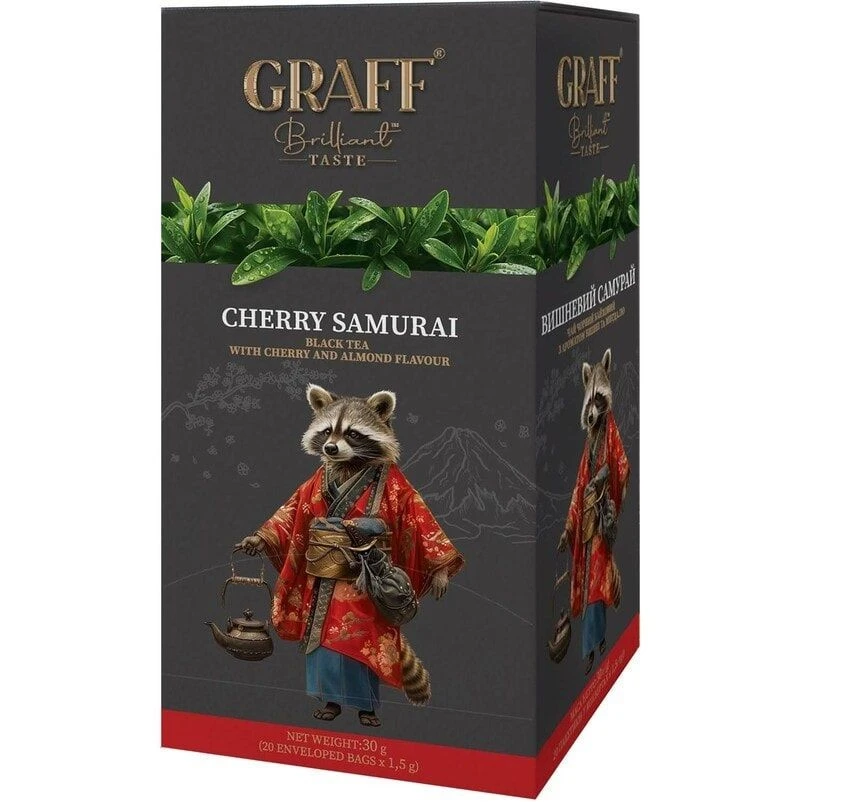 Чай пакетований чорний Cherry Samurai Graff, 20 шт/уп.