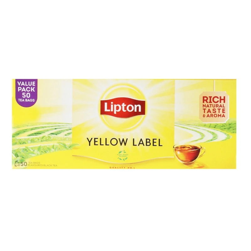 Чай пакетований чорний Yellow Label Lipton, 50 шт/уп.
