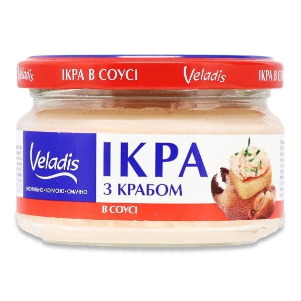 Ікра атлантичних риб з крабом в соусі Veladis, 160 г