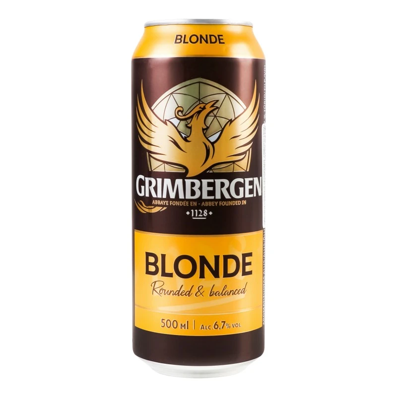 Пиво спеціальне світле Blonde ж/б Grimbergen, 0.5 л