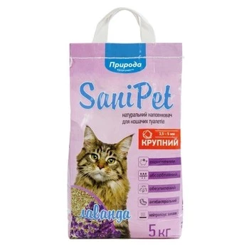 Гігієнічний наповнювач з ароматом лаванди Sani Pet, 5 кг