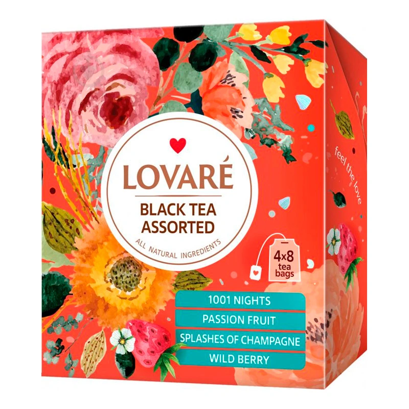 Чай пакетований чорний Assorted Lovare, 32 шт/уп.