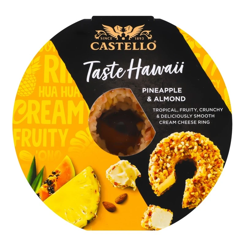 Крем-сир 65% Pineapple&amp;Almond Castello к/у 125г