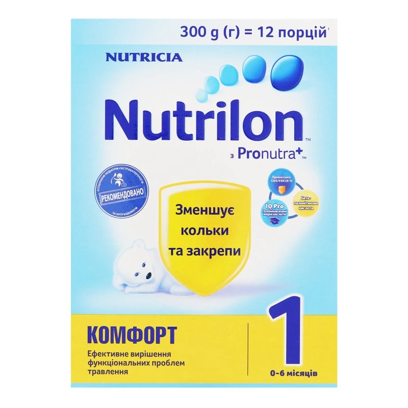 Суміш суха для дітей від 0 до 6міс Комфорт 1 Nutrilon к/у 300г