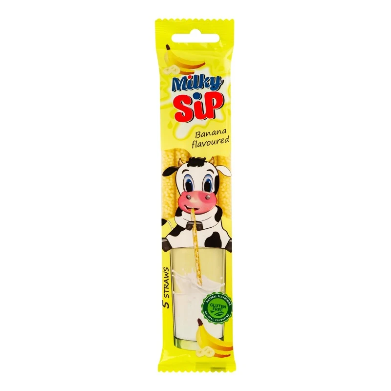 Трубочка для молока зі смаком банана Milky Sip, 30 г