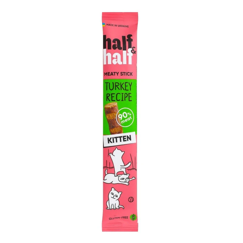 Ласощі м&#039;ясні палички для кошенят з індичкою Meaty stick Half&amp;Half м/у 5г