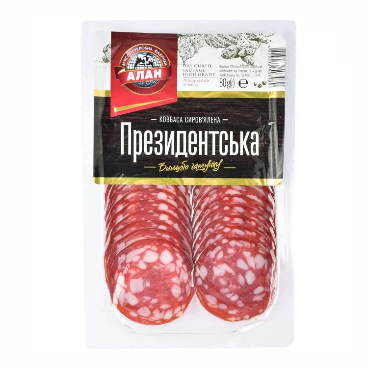 Ковбаса сиров&#039;ялена Президентська Алан в/г, 80 г