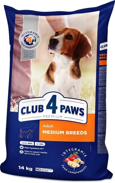 Корм сухий для собак середніх порід Premium Club 4 Paws