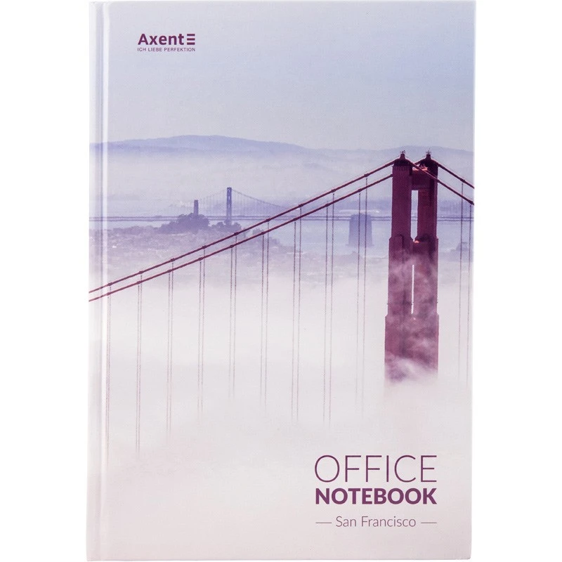 Книга обліку А4 192 аркушів тверда обкладинка клітка San Francisco Axent, шт