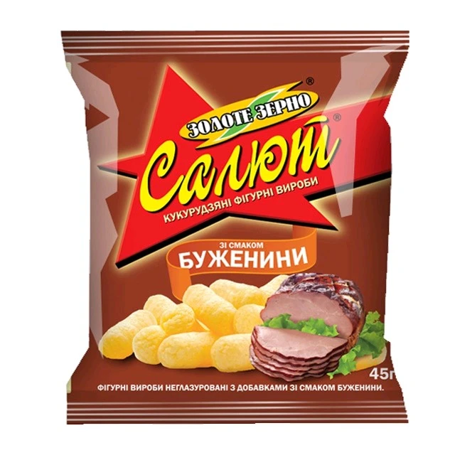 Кукурудзяні палички зі смаком буженини Салют, 45 г