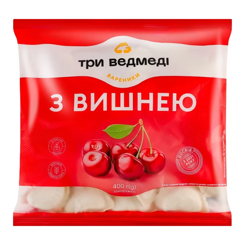 Вареники з вишнею Три медведі, 400 г