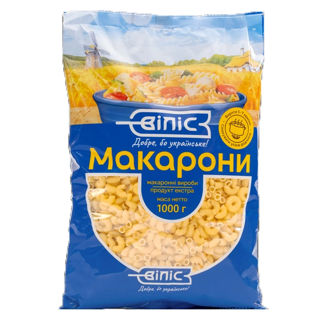 Макаронні вироби Ріжки 7 Віліс, 1 кг