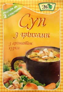 Суп швидкого приготування з грінками з ароматом курки Эко, 20 г