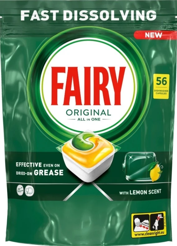 Капсули для посудомийних машин Lemon All in One Original Fairy, 56 шт/уп.