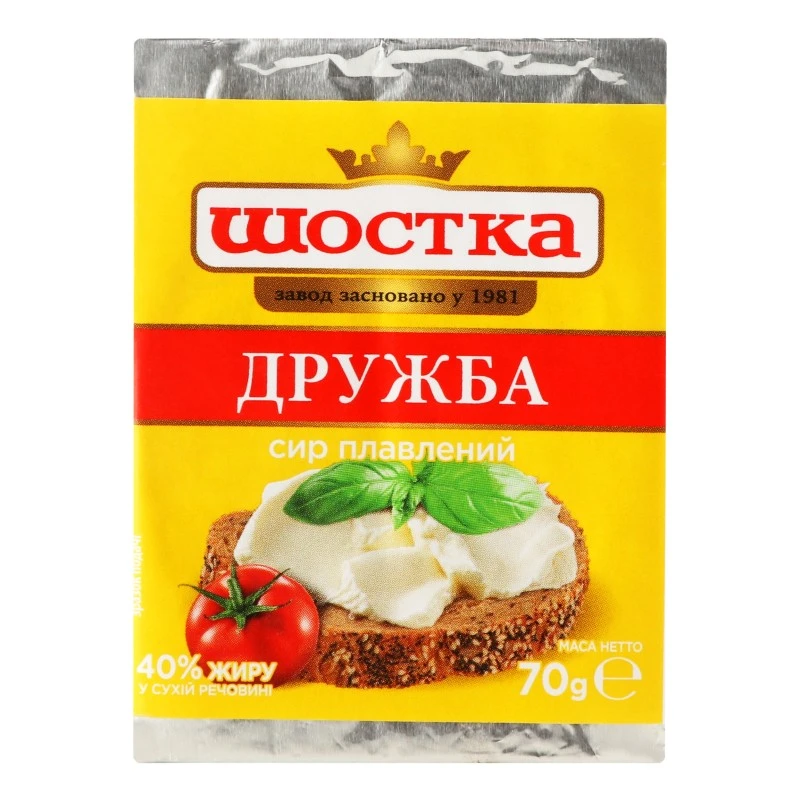 Сир плавлений 40% Дружба Шостка, 70 г