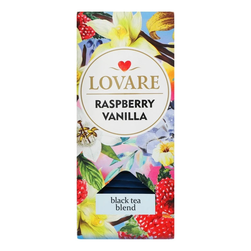 Чай пакетований чорний Raspberry Vanilla Lovare, 24 шт/уп.