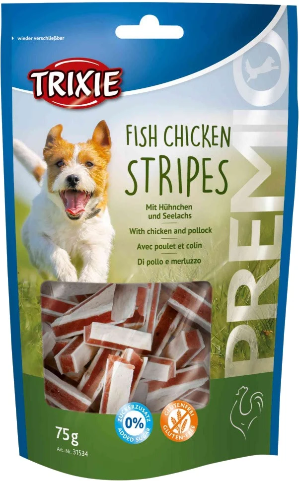 Ласощі для собак Chicken and Pollock Stripes Trixie, 75 г