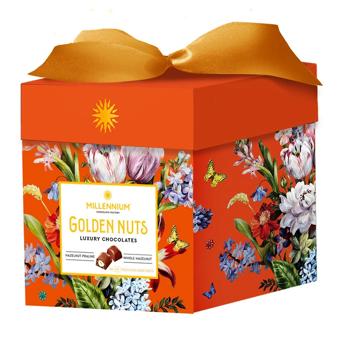 Цукерки шоколадні з начинкою та цілими горіхами Golden Nuts Millennium, 150 г