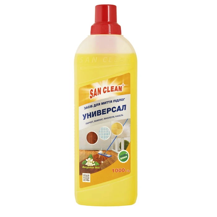 Засіб для миття підлоги з ароматом бергамоту Універсал San Clean, 1 кг