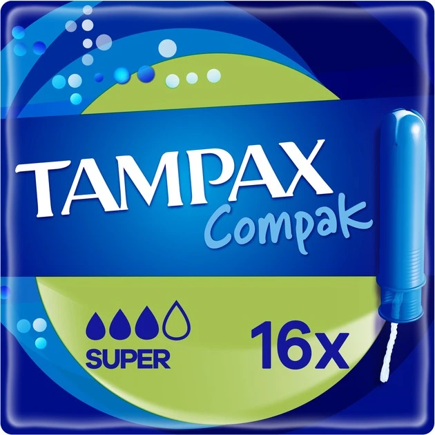 Тампони гігієнічні з аплікатором Super Compak Tampax, 16 шт/уп.