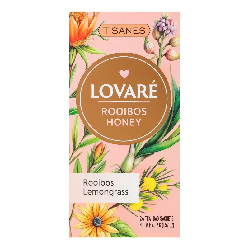 Чай пакетований rooibos  honey Lovare, 24 шт/уп.