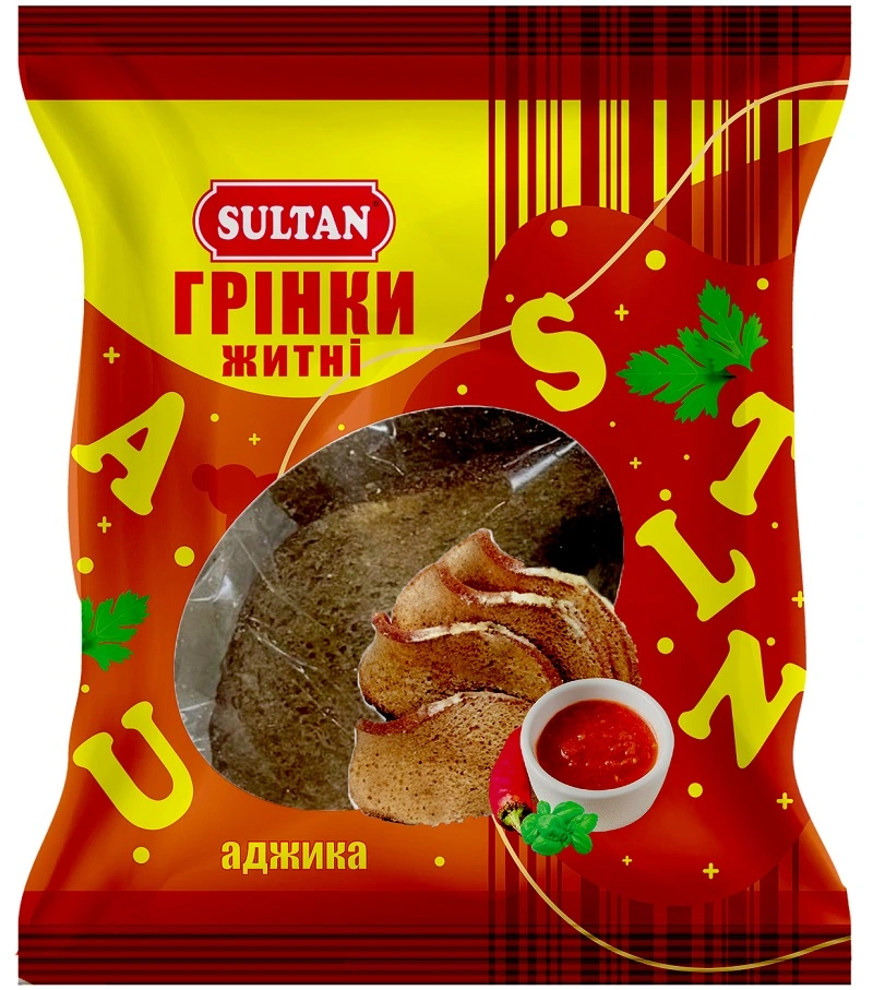 Грінки житні зі смаком аджики Sultan, 80 г