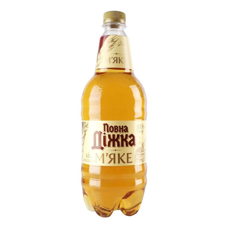 Пиво світле М&#039;яке Повна Діжка, 0.9 л