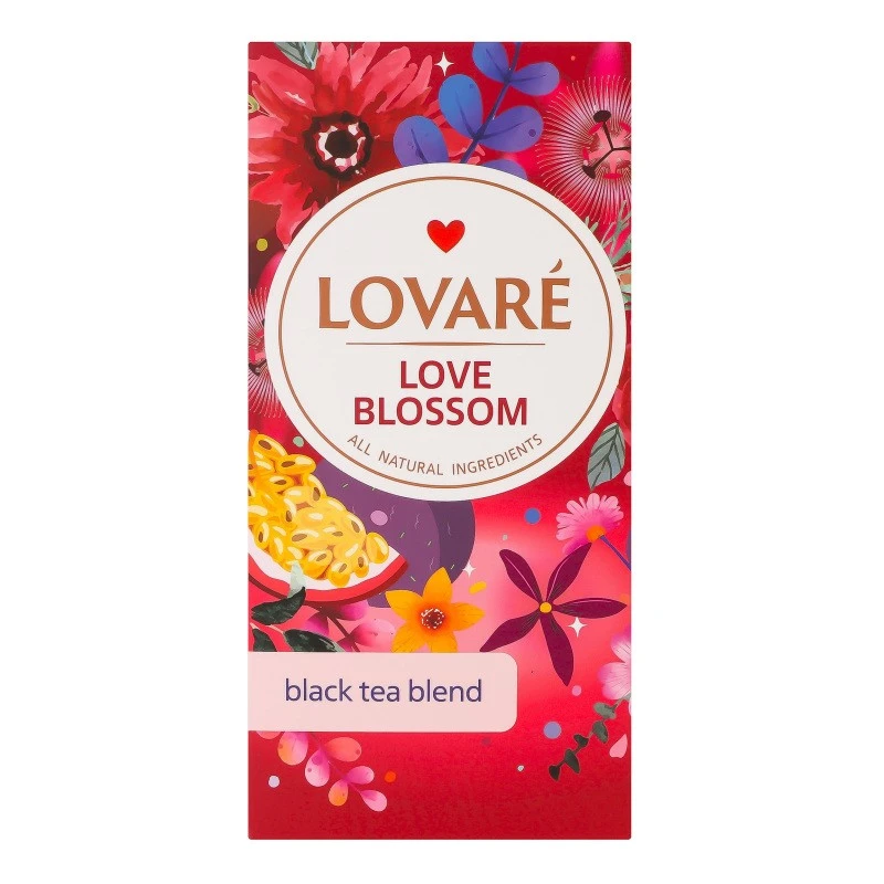 Чай пакетований чорний love blossom Lovare, 24 шт/уп.