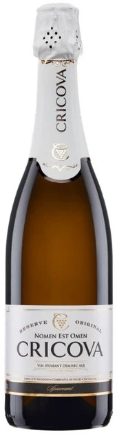 Вино ігристе біле напівсухе Cricova, 0.75 л
